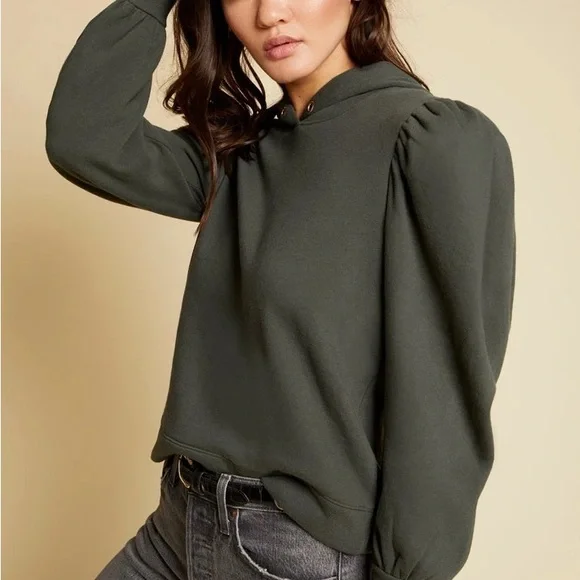 Nation LTD Davina Puff Sleeve Hooded Sweatshirt - Picture 2 of 8